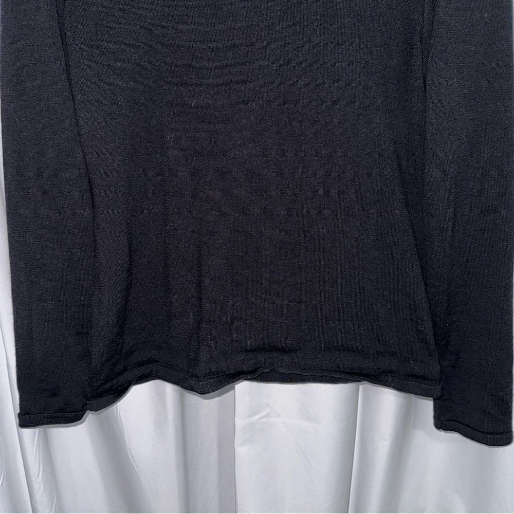 Celine Vintage Mock Neck Black 100% Wool Sweater - Size 42 (fits like a small) - Picture 4 of 5